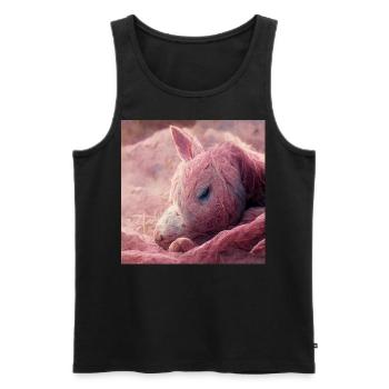 Bébé cheval gît sur le sol Rosa V - Débardeur bio Premium Homme - noir - Devant - Michal (187cm)