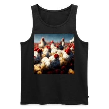 Abstrait Chicken Fantasy IV - Débardeur bio Premium Homme - noir - Devant - Michal (187cm)