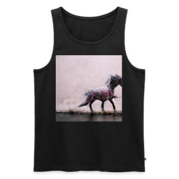Bébé Cheval Rose Gris Saut - Débardeur bio Premium Homme - noir - Devant - Michal (187cm)