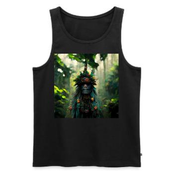 Schamene im Dschungel - Männer Premium Bio Tank Top - Schwarz - Vorne - AI Model Male 178 light (178cm)