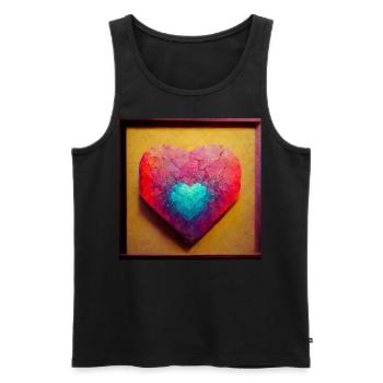 Heart Abstract Photorealistic - Men's Premium Organic Tank Top - black - Front - AI Model Male 178 light (178cm)