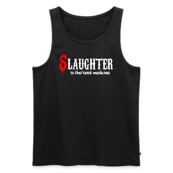 Laughter is the best medicine I Hate People - Men's Premium Organic Tank Top - black - Front - AI Model Male 178 light (178cm)