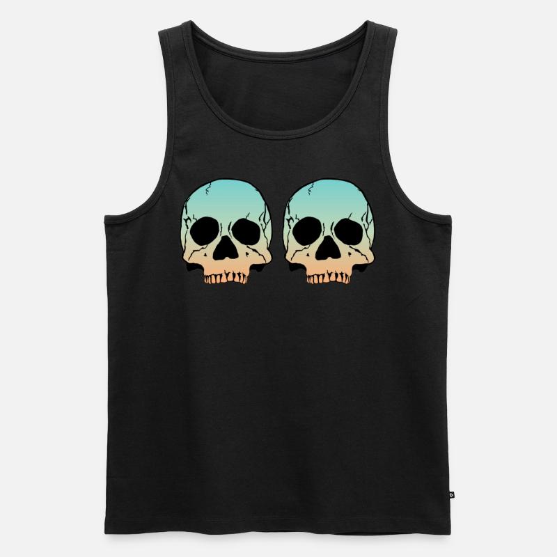 2 Skulls - Männer Premium Bio Tank Top - Schwarz