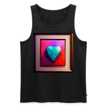 Heart Abstract Photorealistic VI - Men's Premium Organic Tank Top - black - Front - AI Model Male 178 light (178cm)