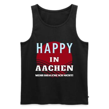 AACHEN mehr brauche ich nicht für Aachener - Männer Premium Bio Tank Top - Schwarz - Vorne - Michal (187cm)