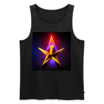 Star Abstract Photorealistic V - Men's Premium Organic Tank Top - black - Front - Michal (187cm)