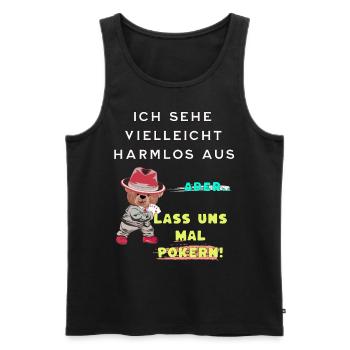 Poker Shark Pokern Onlinepoker - Männer Premium Bio Tank Top - Schwarz - Vorne - Michal (187cm)