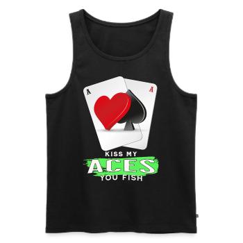 Kiss Aces Poker Poisson - Débardeur bio Premium Homme - noir - Devant - AI Model Male 178 light (178cm)