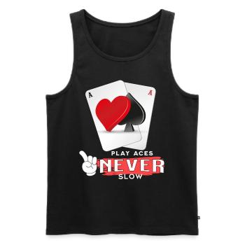 Play Aces never Slow Poker poker - Men's Premium Organic Tank Top - black - Front - Michal (187cm)