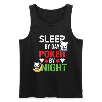 Poker Night Sleep by Day - Männer Premium Bio Tank Top - Schwarz - Vorne - AI Model Male 178 light (178cm)