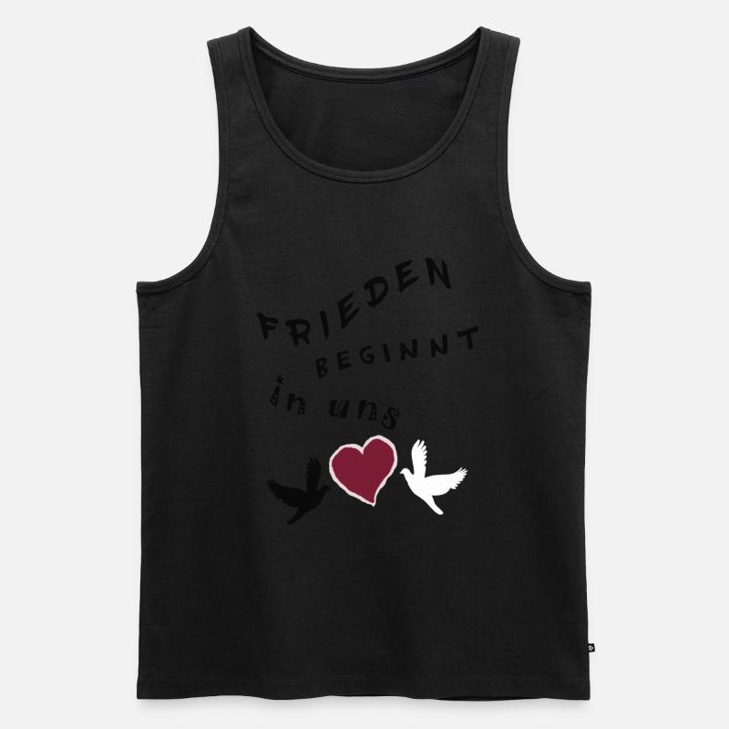 Frieden beginnt in uns - Männer Premium Bio Tank Top - Schwarz