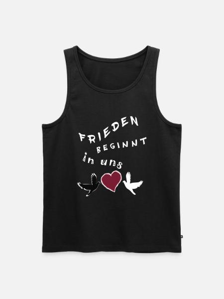 Frieden beginnt in uns - Männer Premium Bio Tank Top - Schwarz