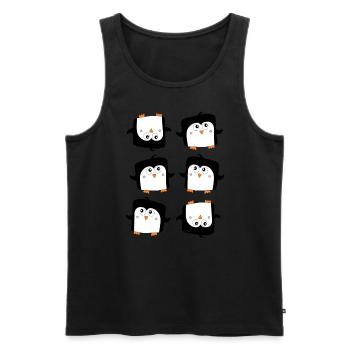 Viele Pinguine - Männer Premium Bio Tank Top - Schwarz - Vorne - AI Model Male 178 light (178cm)
