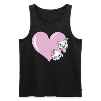Dog with heart for dog lovers as a gift idea - Men's Premium Organic Tank Top - black - Front - AI Model Male 178 light (178cm)