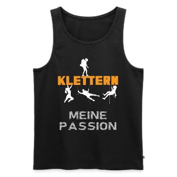 Klettern Bergsteigen Design für Kletterer - Männer Premium Bio Tank Top - Schwarz - Vorne - Michal (187cm)