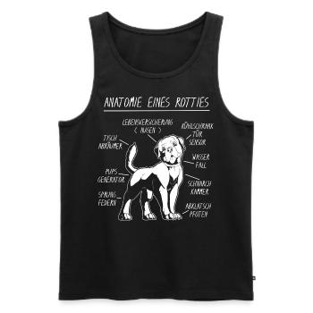 Anatomie eines Rottweiler Rottie - Männer Premium Bio Tank Top - Schwarz - Vorne - AI Model Male 178 light (178cm)