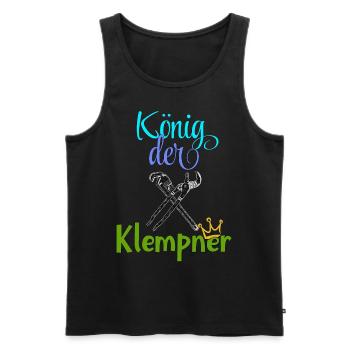 König der Klempner Handwerker Beruf Klempner - Männer Premium Bio Tank Top - Schwarz - Vorne - Michal (187cm)