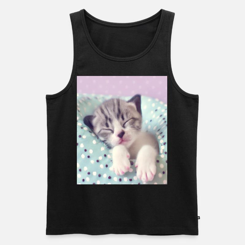 Süßes Baby Kätzchen - Männer Premium Bio Tank Top - Schwarz
