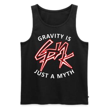 GPNK GRAVITY IS JUST A MYTH - Männer Premium Bio Tank Top - Schwarz - Vorne - Michal (187cm)