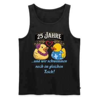 25 Jahrestag Geschenk Silberhochzeit 25 Jahrestag - Männer Premium Bio Tank Top - Schwarz - Vorne - Michal (187cm)