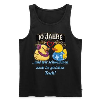 10 Jahrestag Geschenk, tolle 10 Jahre Jahrestag - Männer Premium Bio Tank Top - Schwarz - Vorne - Michal (187cm)