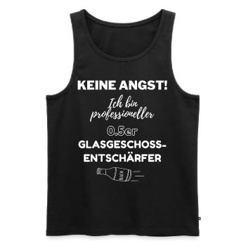 0.5er Glasgeschossentschärfer | Keine Angst | Bier - Männer Premium Bio Tank Top - Schwarz - Vorne - Michal (187cm)