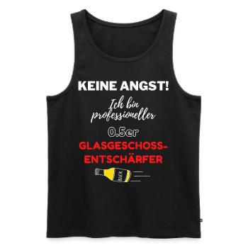 0.5er Glasgeschossentschärfer | Keine Angst | Bier - Männer Premium Bio Tank Top - Schwarz - Vorne - Michal (187cm)