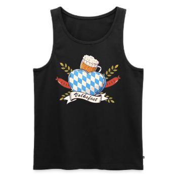 volksfest wappen Bier Bayern Weißwurst - Männer Premium Bio Tank Top - Schwarz - Vorne - Michal (187cm)