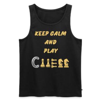 Chess Saying Gift Checkmate Queens Gambit - Men's Premium Organic Tank Top - black - Front - AI Model Male 178 light (178cm)