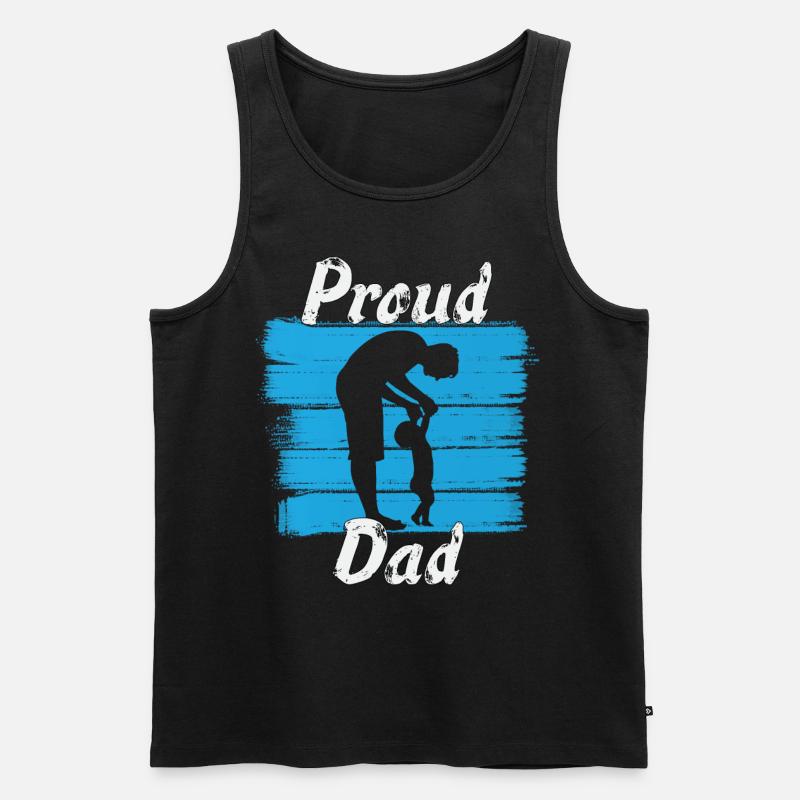 Stolzer Papa Vater - Männer Premium Bio Tank Top - Schwarz