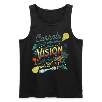 Carrots may improve Vision Alcohol will double it - Männer Premium Bio Tank Top - Schwarz - Vorne - AI Model Male 178 light (178cm)