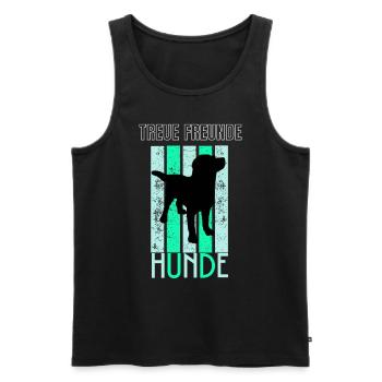 Hunde ein Hund ist ein treuer Freund - Männer Premium Bio Tank Top - Schwarz - Vorne - Michal (187cm)