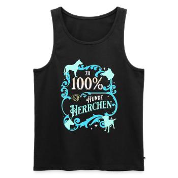 Hunde Herrchen von einem Hund zum Gassi gehen - Männer Premium Bio Tank Top - Schwarz - Vorne - Michal (187cm)