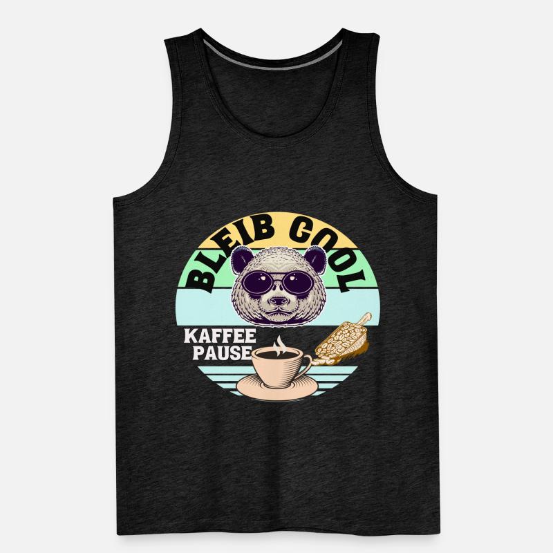 Kaffee Panda Coffee Break Time Kaffee Pause Männer Premium Bio Tank Top