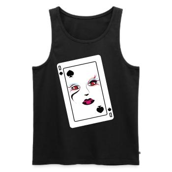 Poker Pik Dame Player Design - Männer Premium Bio Tank Top - Schwarz - Vorne - Michal (187cm)