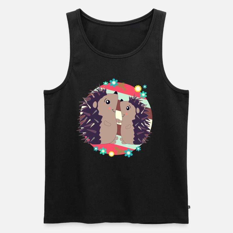 Glückliche Igel - Männer Premium Bio Tank Top - Schwarz