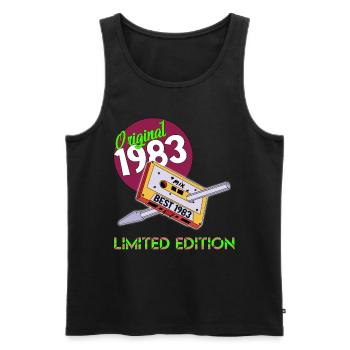 1983 TSHIRT ein tolles Geschenk für Frau und Mann - Männer Premium Bio Tank Top - Schwarz - Vorne - AI Model Male 178 light (178cm)
