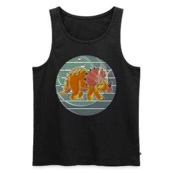 triceratops dinosaurier - Männer Premium Bio Tank Top - Schwarz - Vorne - Michal (187cm)