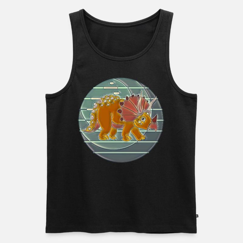 triceratops dinosaurier - Männer Premium Bio Tank Top - Schwarz