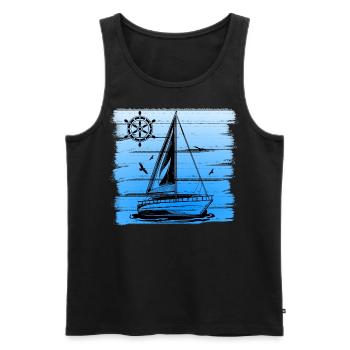 Segelschiff Design Schiff Boot Seefahrt Maritim - Männer Premium Bio Tank Top - Schwarz - Vorne - AI Model Male 178 light (178cm)