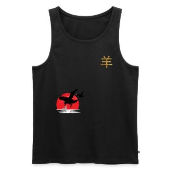 Japanese Characters Dark Theme - Men's Premium Organic Tank Top - black - Front - AI Model Male 178 light (178cm)