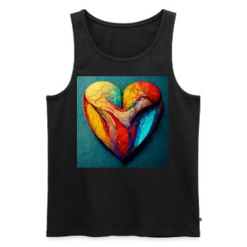 Herz Love Abstract Collection 11 - Männer Premium Bio Tank Top - Schwarz - Vorne - Michal (187cm)