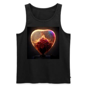 Herz Love Abstract Collection 3 - Männer Premium Bio Tank Top - Schwarz - Vorne - Michal (187cm)