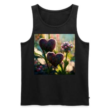 Herz Love Abstract Collection 4 - Männer Premium Bio Tank Top - Schwarz - Vorne - AI Model Male 178 light (178cm)