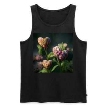 Herz Love Abstract Collection 6 - Männer Premium Bio Tank Top - Schwarz - Vorne - Michal (187cm)