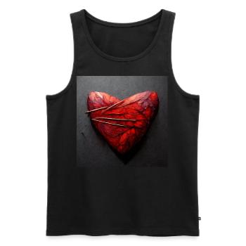 Herz Love Abstract Collection 13 - Männer Premium Bio Tank Top - Schwarz - Vorne - Michal (187cm)