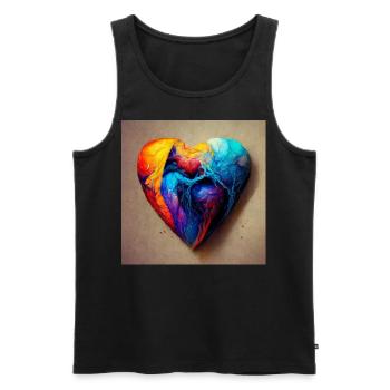 Herz Love Abstract Collection 10 - Männer Premium Bio Tank Top - Schwarz - Vorne - Michal (187cm)