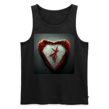 Herz Love Abstract Collection 12 - Männer Premium Bio Tank Top - Schwarz - Vorne - Michal (187cm)