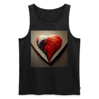 Herz Love Abstract Collection 14 - Männer Premium Bio Tank Top - Schwarz - Vorne - Michal (187cm)