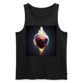 Herz Love Abstract Collection 18 - Männer Premium Bio Tank Top - Schwarz - Vorne - Michal (187cm)